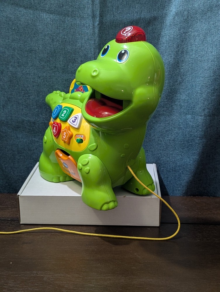 VTech Chomp & Count Dino | Electronic Learning Pull Toy | Tested & Works!