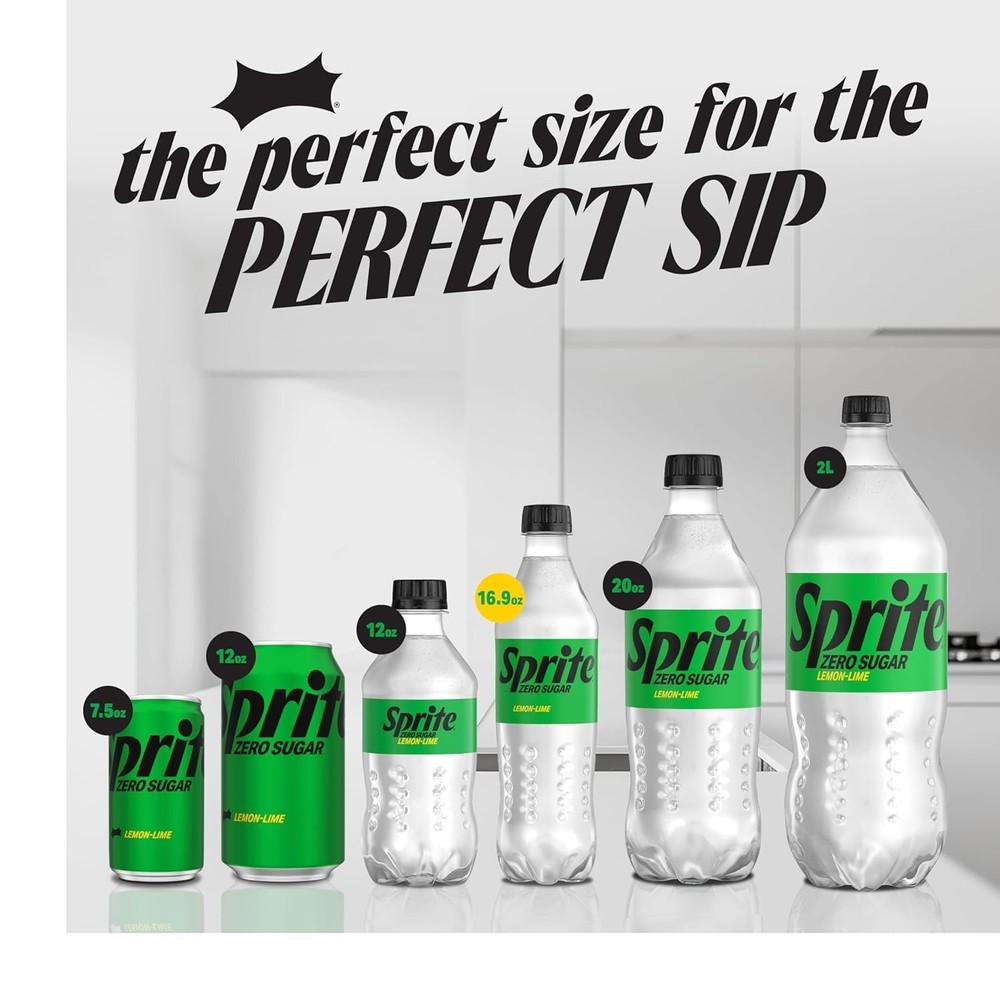 Sprite Zero Sugar Lemon Lime Diet Soda Pop Soft Drinks, 16.9 fl oz, 6 Pack.