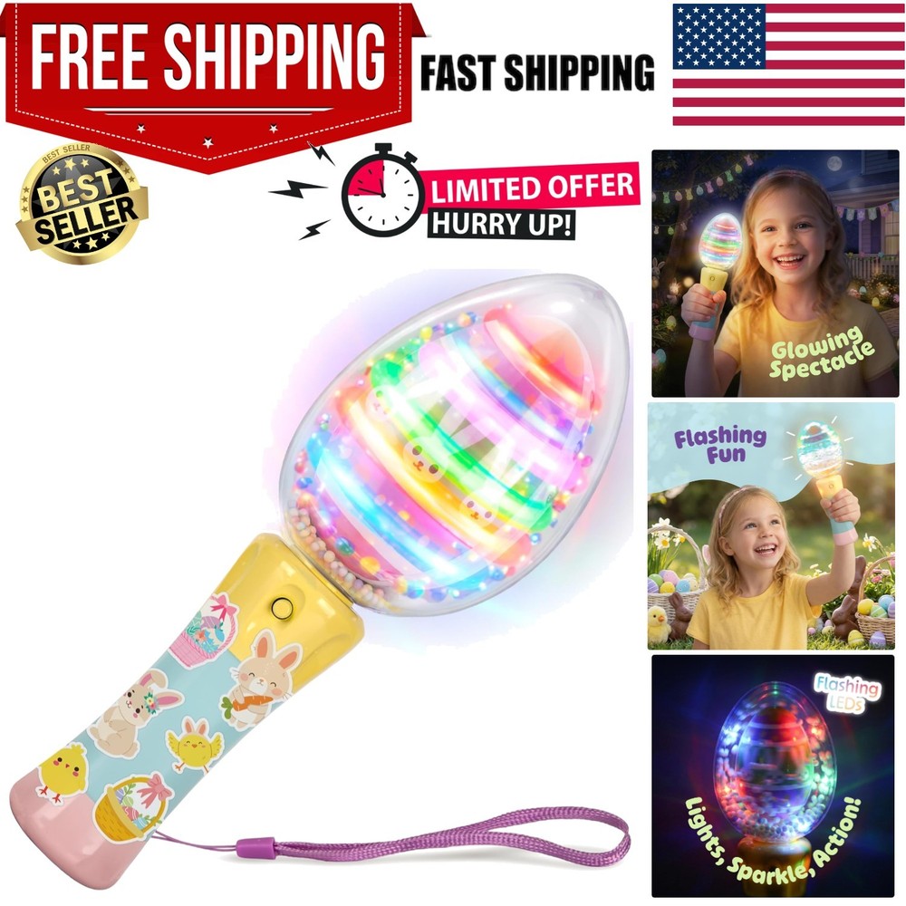 Easter Egg Magic Ball Wand -7.5" - Custom Egg-Shaped Top Light Up Magic Ball ...