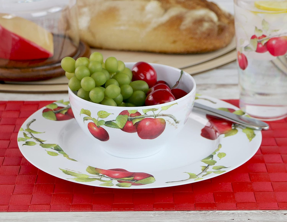 , 12Pc Melamine Dinnerware Set, Lightweight Plastic Dinner Plate, Salad, Bowl Se