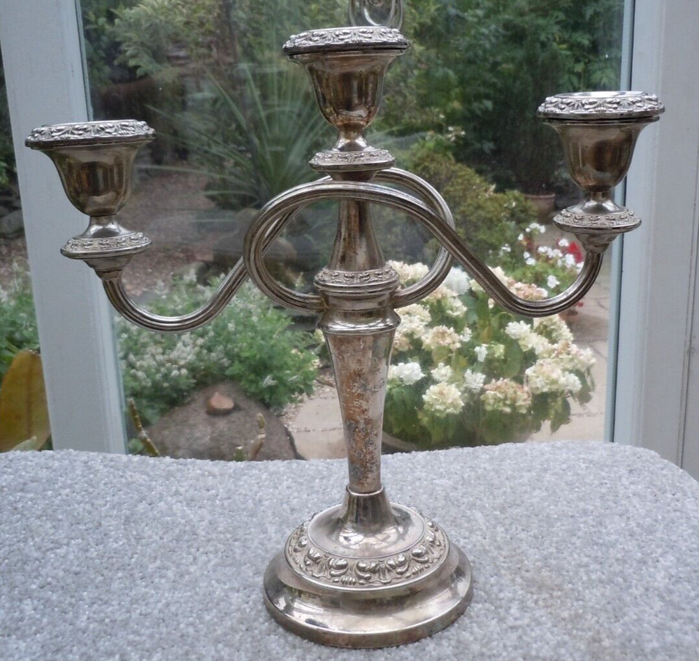 Silver Plated 3 arm Candelabra by Ianthe.