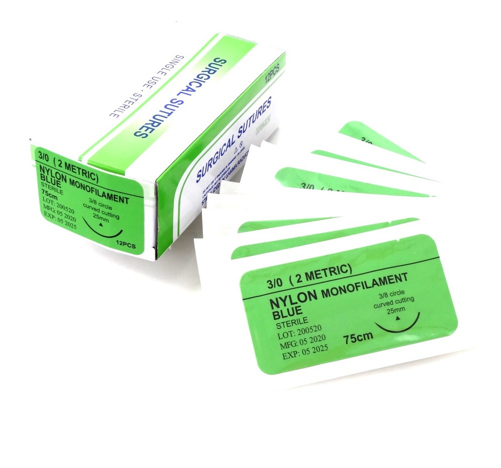 48/pack 3/0 Training Sutures Silk Nylon Polyester Polypropylene Braided sterile