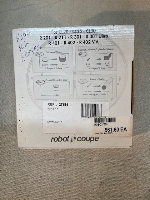 NEW Robot Coupe 27566 Food Processor Slicer 4mm Disk