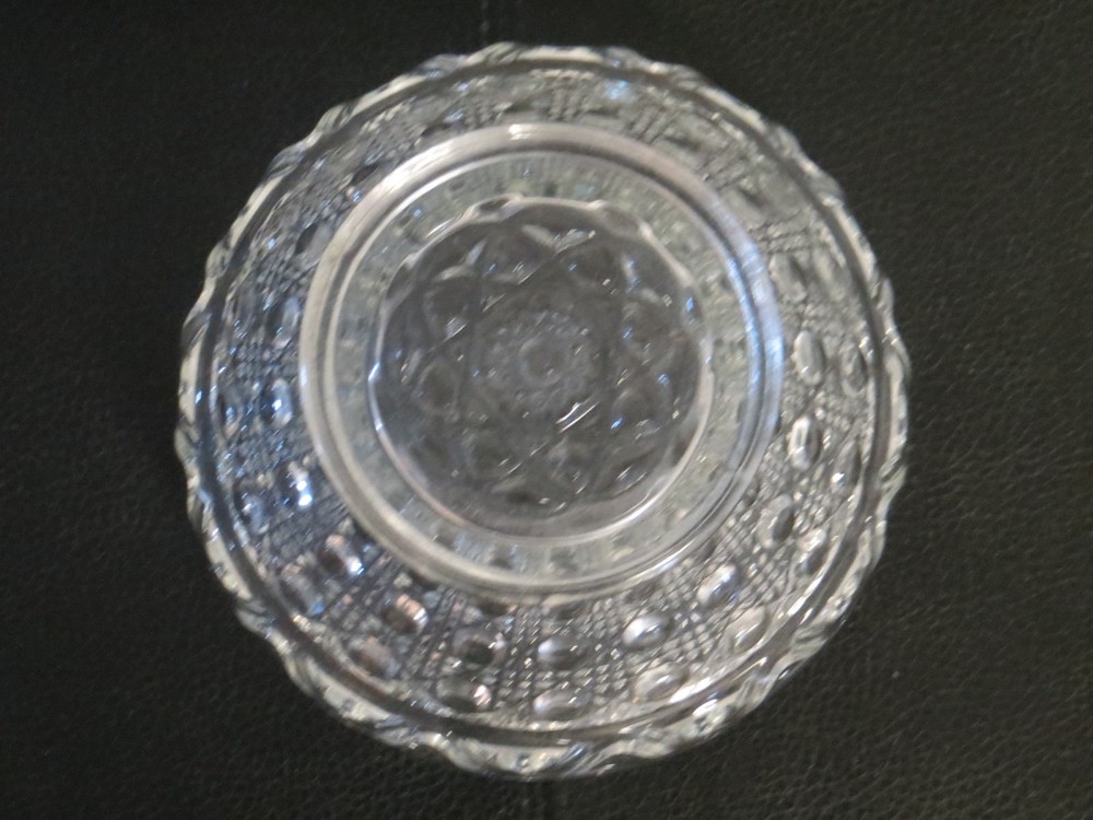 Cut Glass Eyelet Round 5" Candy Dish Bowl