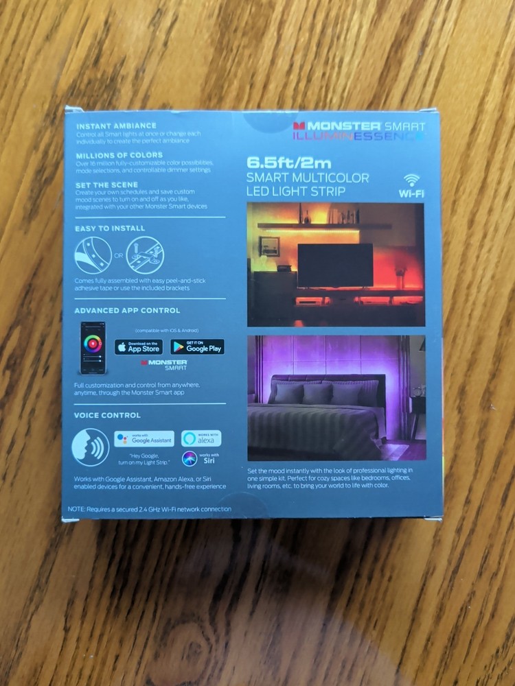 Monster 6.5ft Smart Multi Color & Multi White LED Light Strip