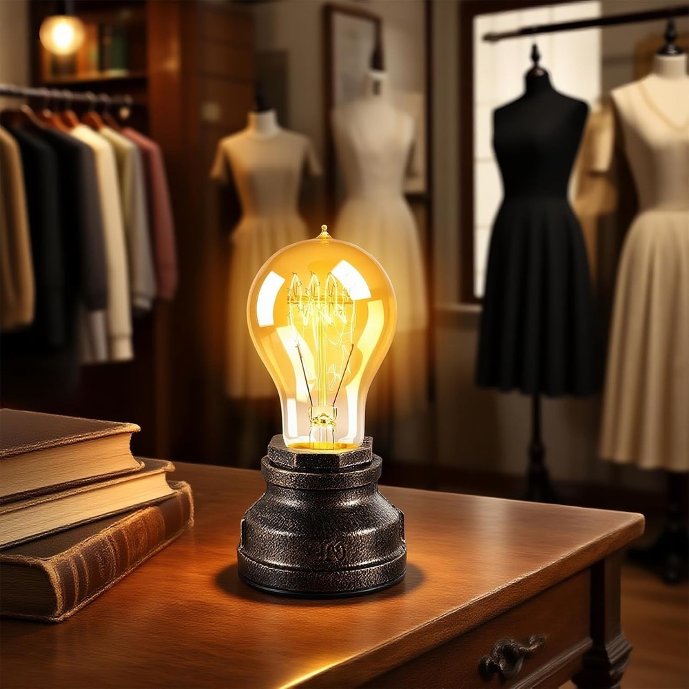 3 Pack A19 Edison Light Bulbs 60W, Warm Amber, E26 Base 60w-3PCS, Amber