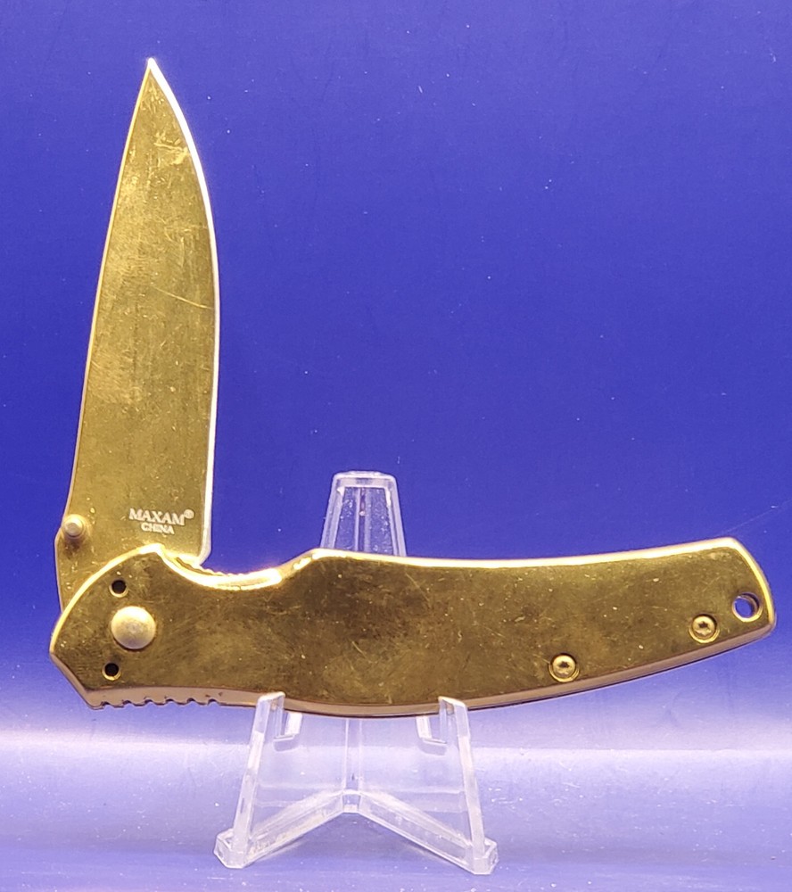 MAXAM 4 1/4" FOLDING KNIFE SKGOLD