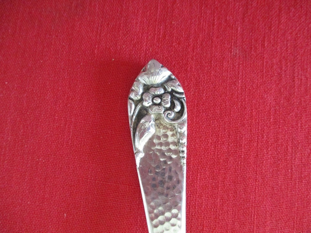 800 Silver Vintage Serving Fork, Floral Handle, Etched Pattern Utensil, 116 Gr