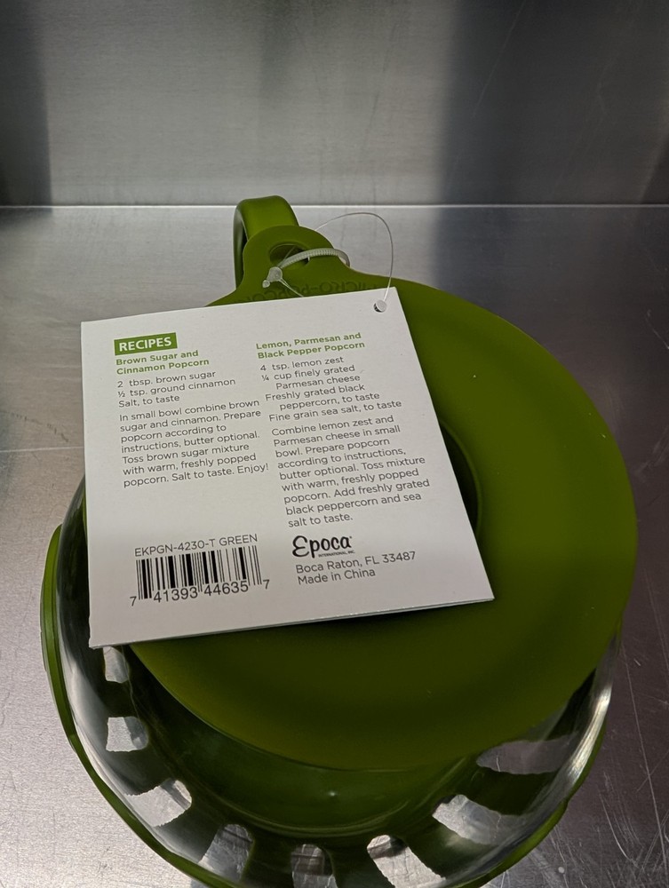 Ecolution Micro-Pop 3 Quart Microwave Popcorn Popper - Green New NWT 3 QT