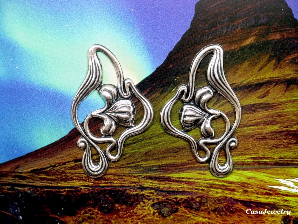 #5016 ANTIQUED .925 STERLING SILVER PLATED LEFT & RIGHT IRIS COMPONENTS - 2 Pcs