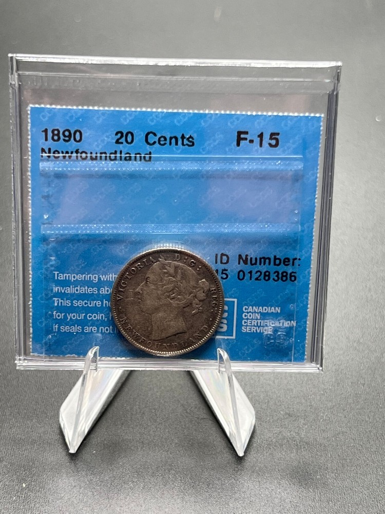 1890 NFLD 20 Cent CCCS Graded F-15