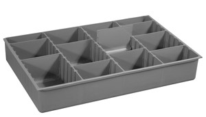 Compartment Box, 12 Dividers, 40 lb. capacity, Gray