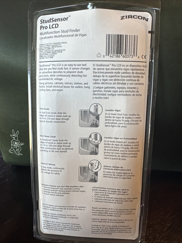Zircon Stud Sensor Pro LCD Stud Finder New