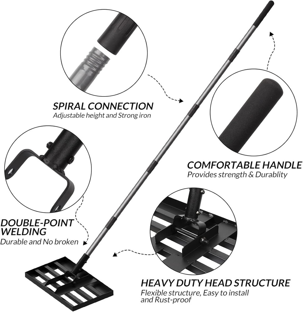 Lawn Leveling Rake, Levelawn Tool, Heavy Duty Effort Saving Lawn Level Tool, Ste