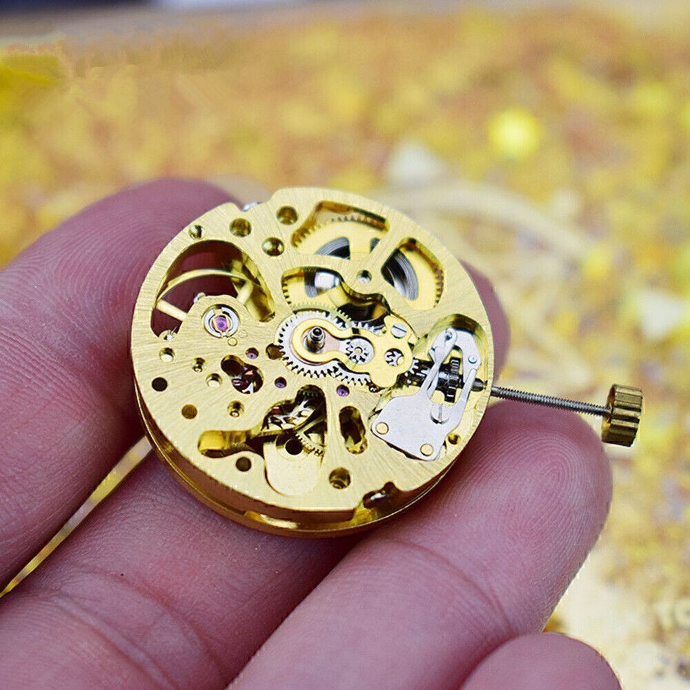 Gold Skeleton 2004 Movement Radiation Pattern Fully Automatic Watch Movement