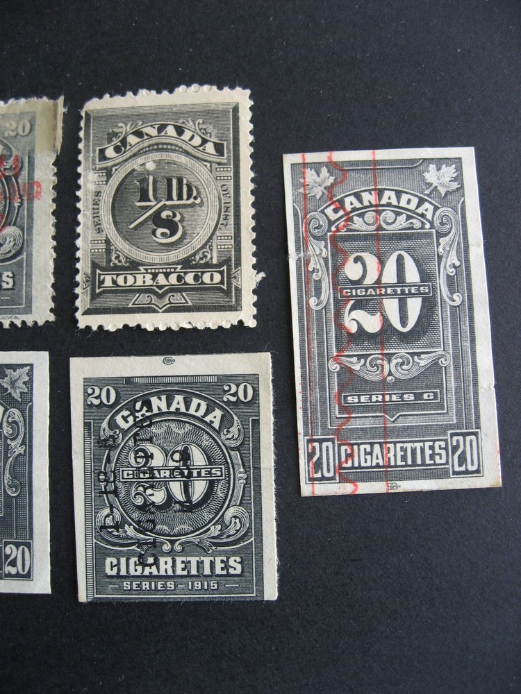 Canada 7 different Cigarette stamps used