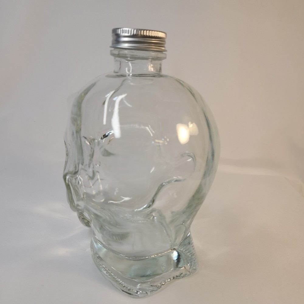 Clear Glass Demon Devil Head Bottle