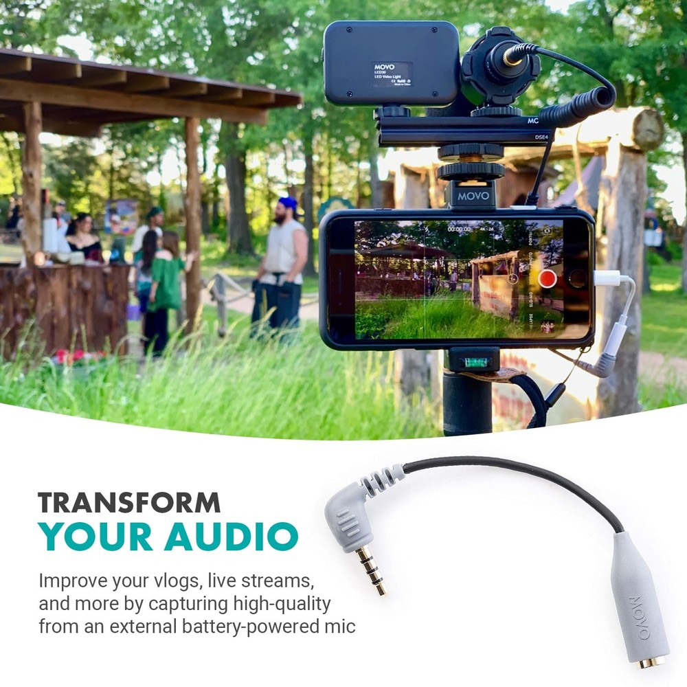 MC3 3.5mm TRS to TRRS Adapter - Microphone Adapter for iPhone and Android Sma...