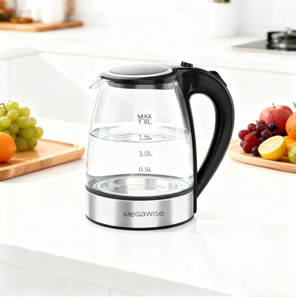 Electric Glass Kettle with Auto ShutOff 1.8L