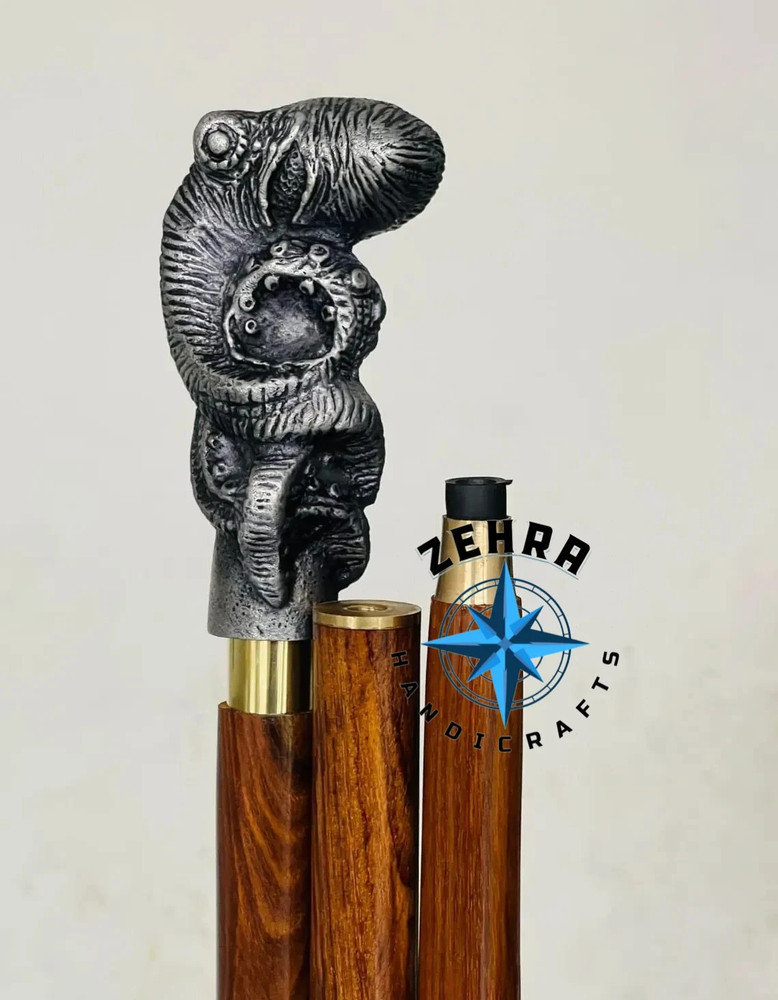 ZEHRA Handcrafted Nautical Marine Style Stick Octopus Handle Walking Cane Father