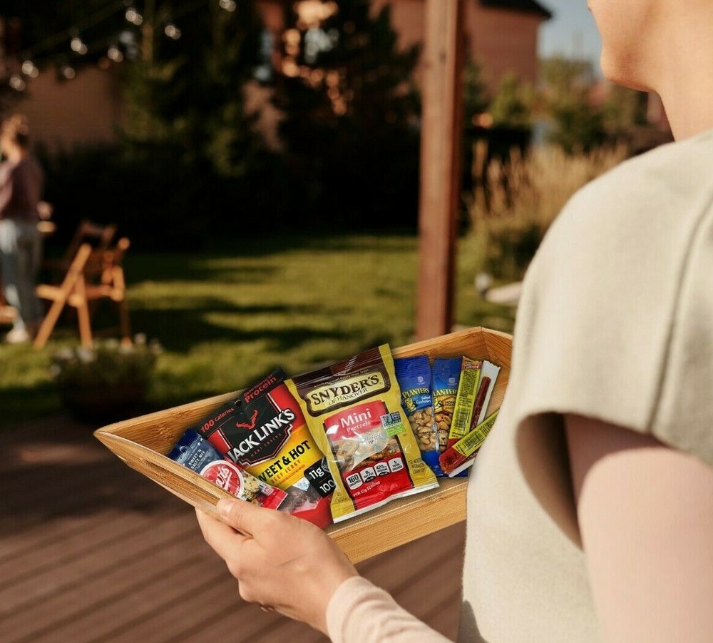 Healthy Snack Box Care Package, Nuts Crackers Bars Jerky Crackers Snacks Sampler