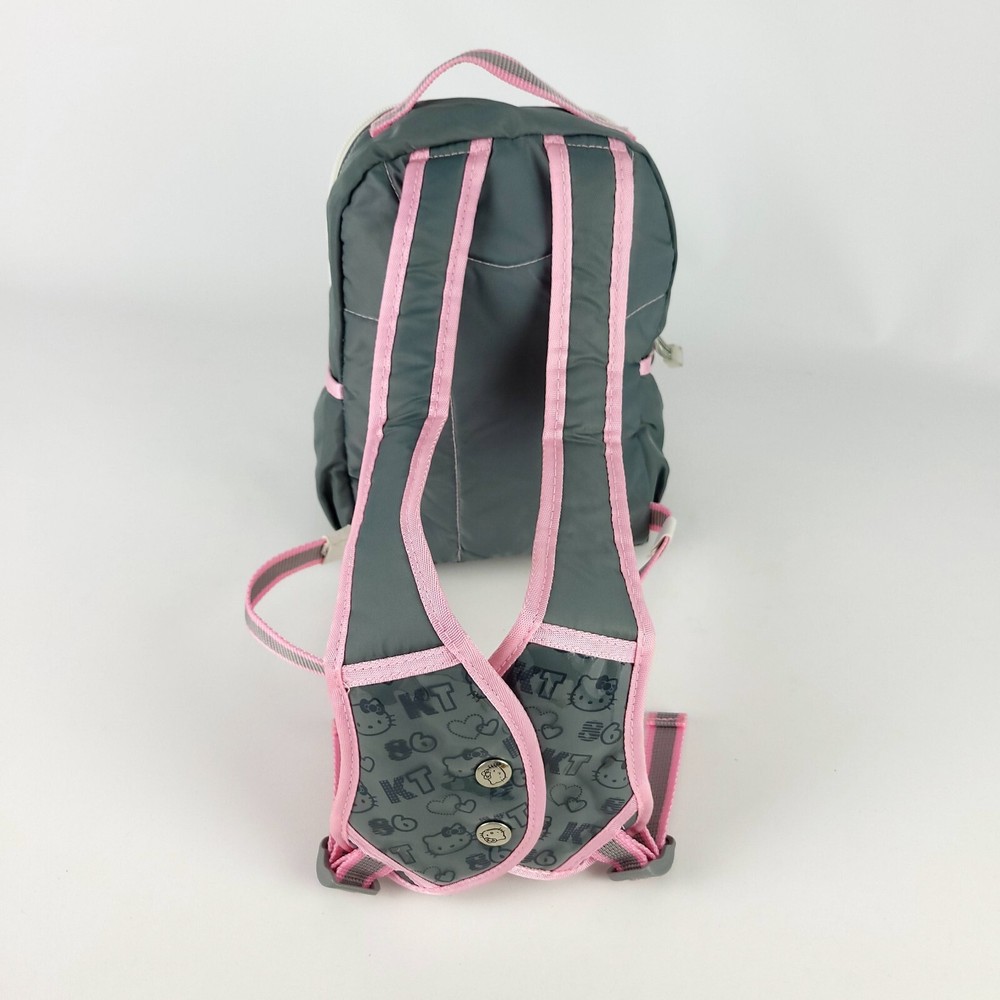 Hello Kitty Kids Backpack Grey Pink 10.5"x8"x5"