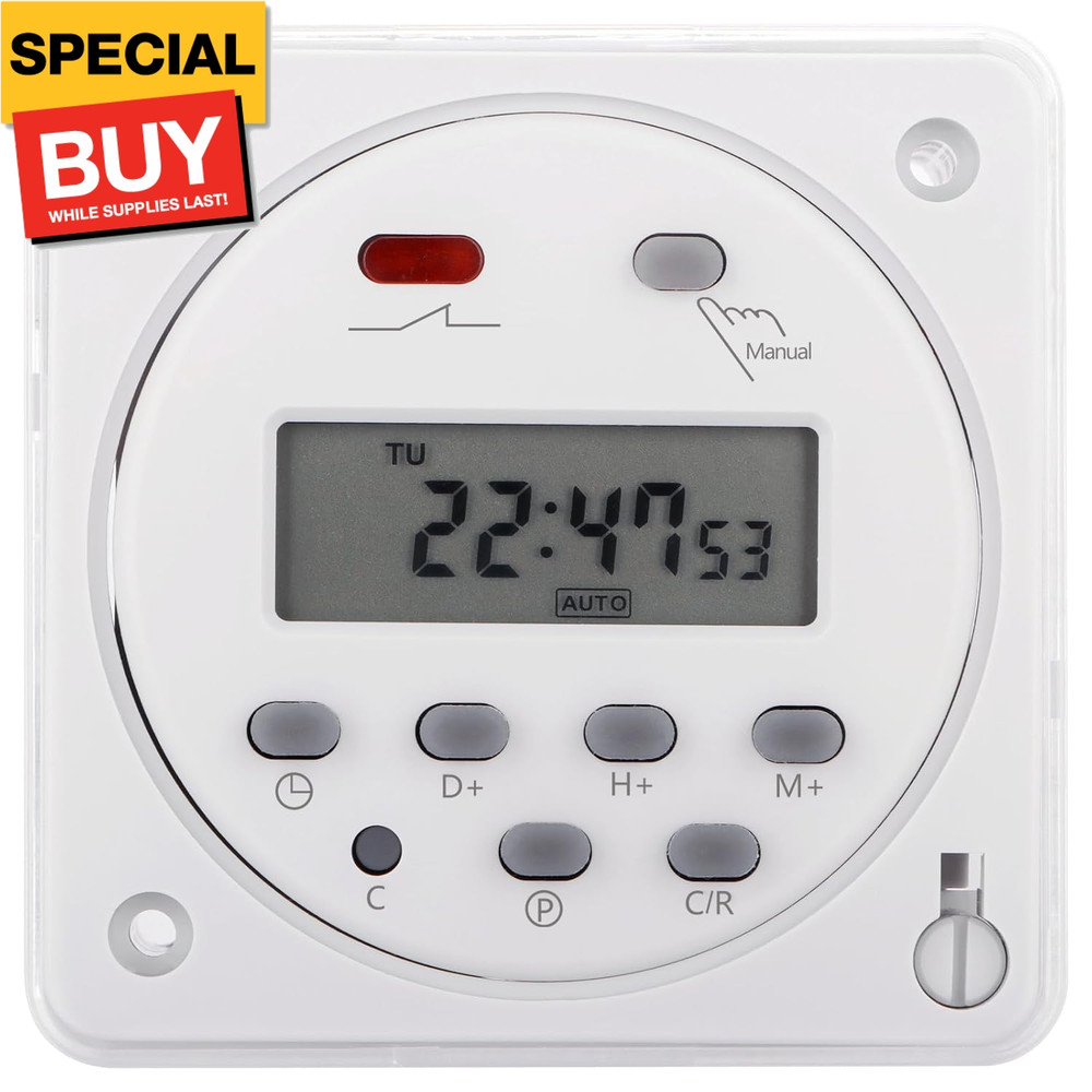 Timer Switch, CN101A, AC 220-240V 16Amp, Digital LCD Power Programmable Timer Ti
