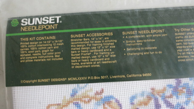 Sunset Needlepoint Kit 6792 Sentimental Keepsake NIP 1984
