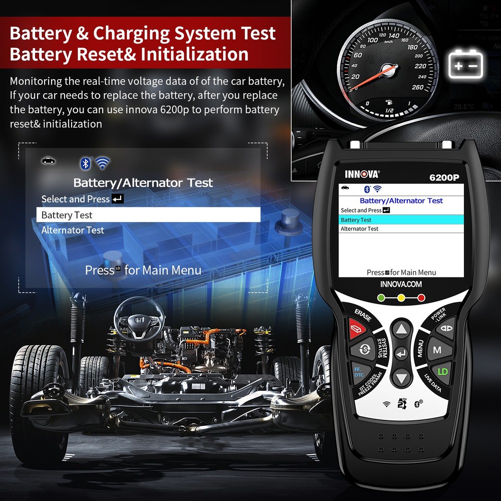 INNOVA 6200P All System OBD2 Scanner ABS SRS Transmission Code Reader Diagnostic