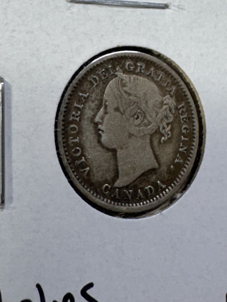 1900 Canada 10 Cents Silver Coin Scratches