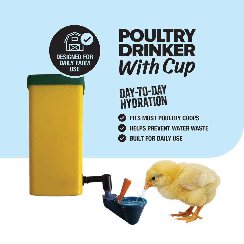 1 Quart Poultry Drinker w/ Auto-Fill Cup