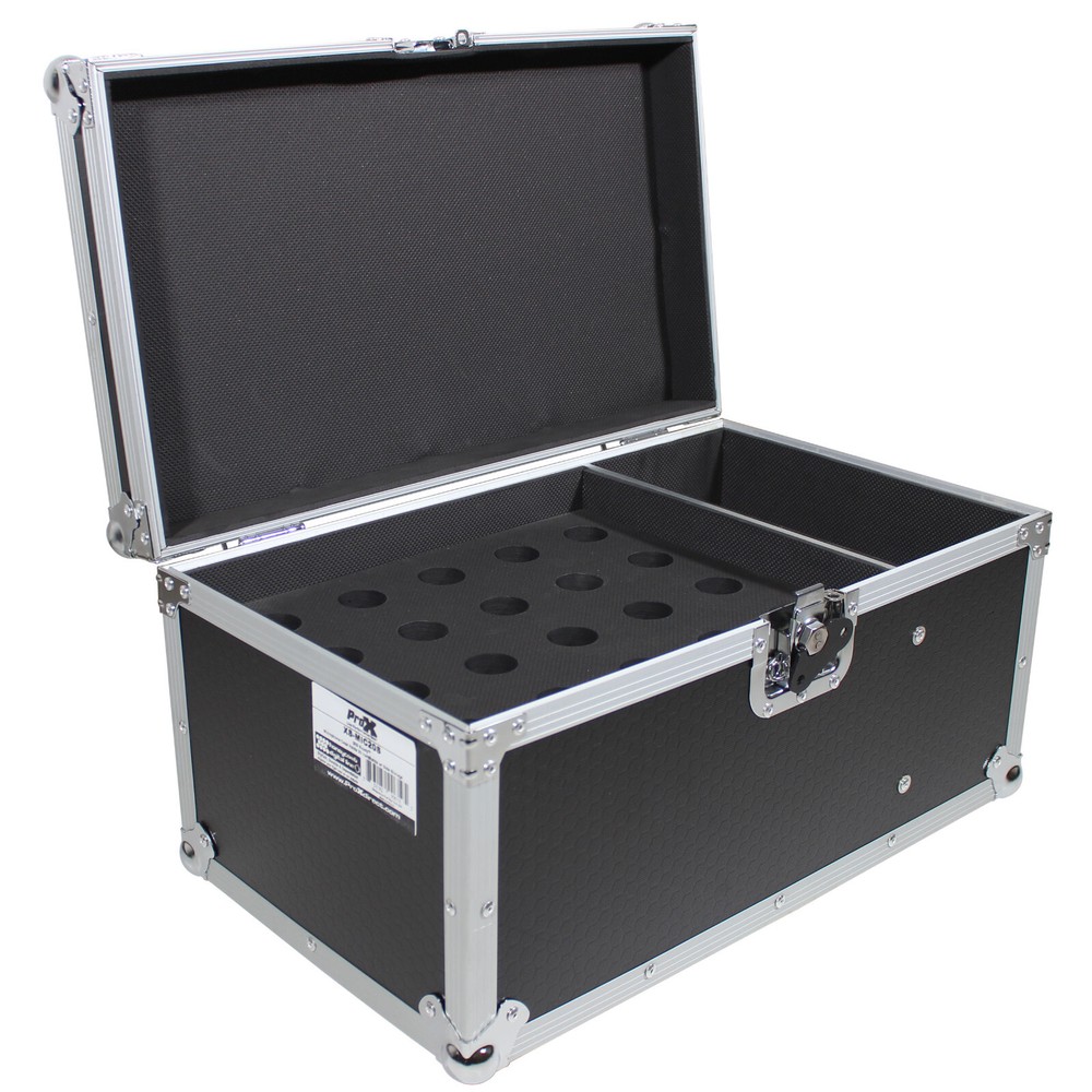 PROX ATA Flight Road Microphone Case Holds 20 Mics & Storage XS-MIC20S