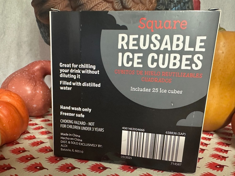 Reusable Ice Cubes Square - Halloween Theme - 25 Pack