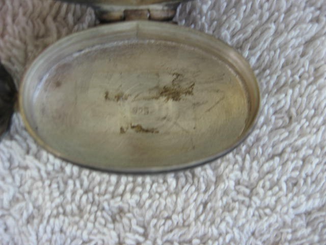 Engraved Silver Twist Candy Shape Pill Box-Impressed Mark 925-EX. Cond.