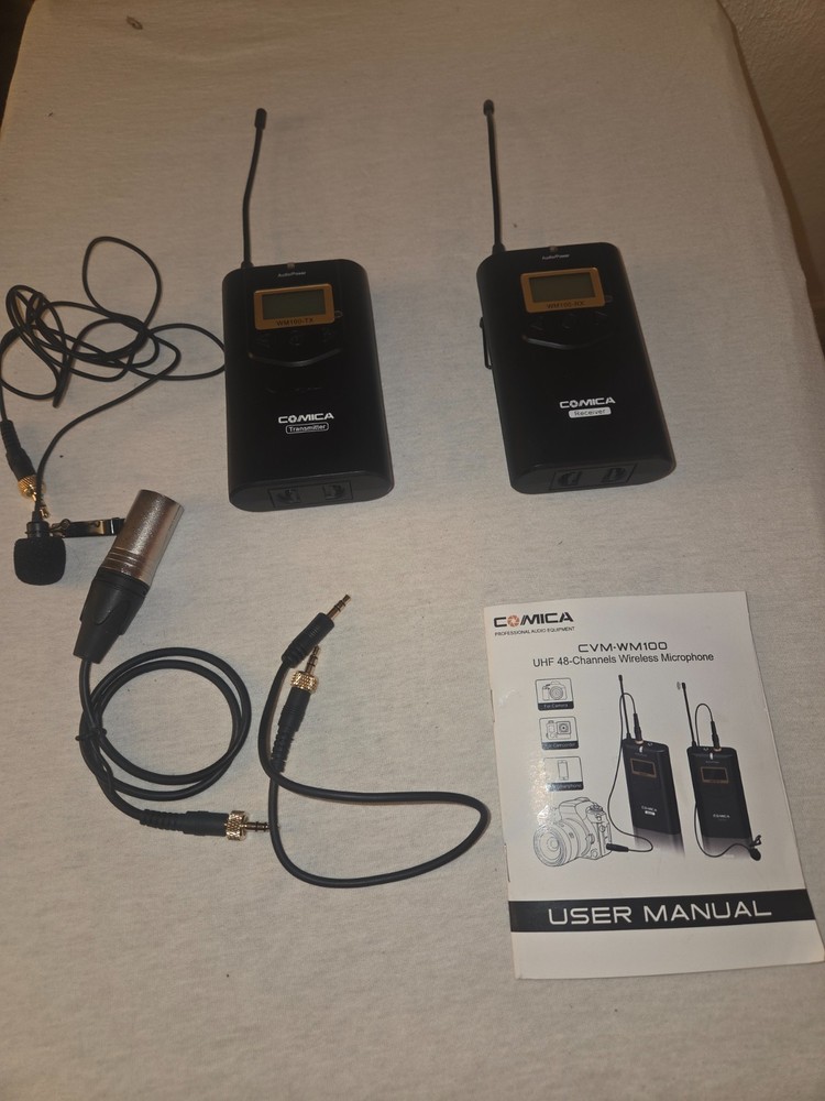 COMICA CVM-WM100 - Wireless Lavalier Lapel Microphone Transmitter Receiver