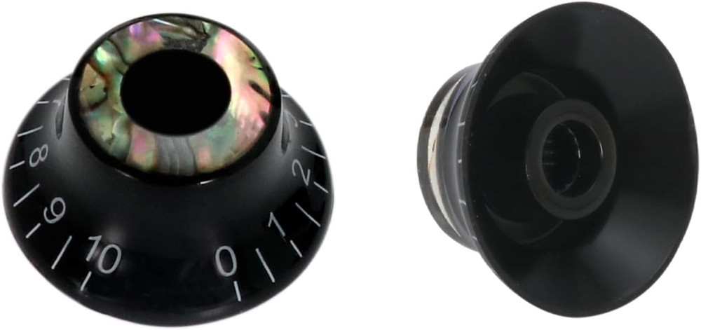 Black Guitar Abalone Top Volume Tone Control Knobs Fit Stratocaster Strat