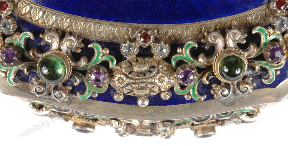 "Splendid Austrian Neorenaissance Cassette" silver, enamel, stones, 19th c.