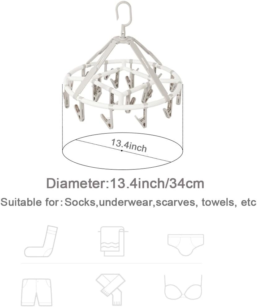 Clothes Drying Racks Foldable Clip Hangers Drip Hanger Plastic with 20 Drying Cl