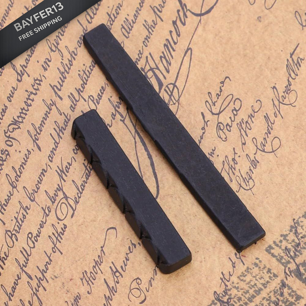 Guitar Nut and Saddle,Ebony Classical & Saddle Set - 6 Black