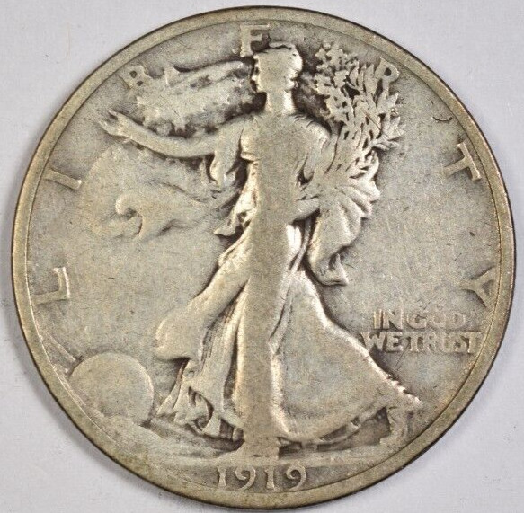 1919 WALKING LIBERTY HALF DOLLAR ~ NICE BOLD FINE!