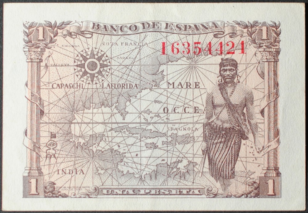 Spain P128a Peseta AU