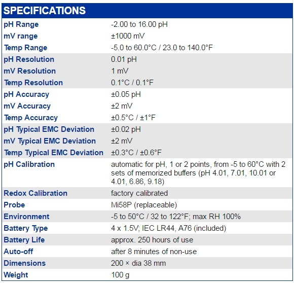 Waterproof-pH-ORP-C-Combo-Tester-Meter with Automatic Calibration