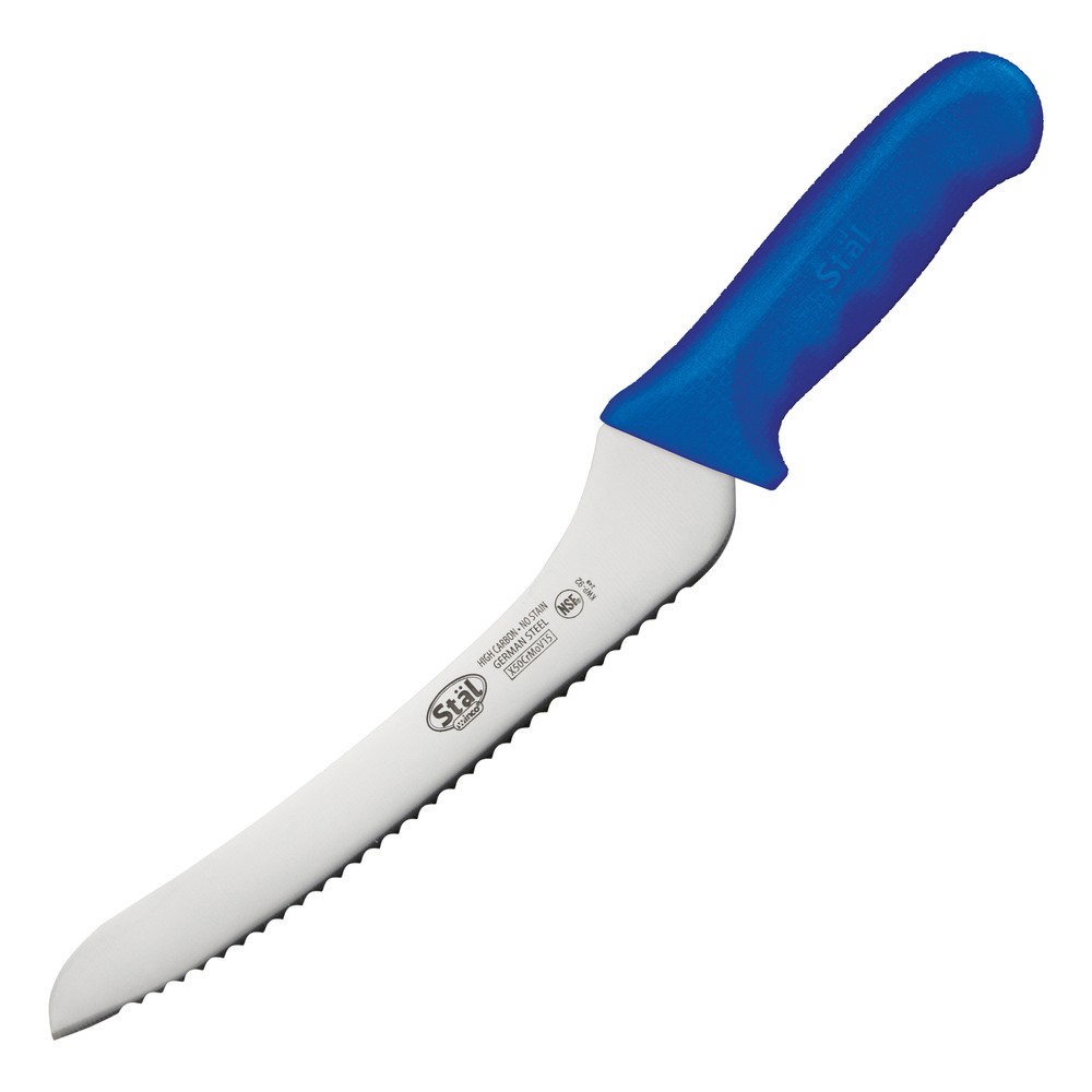9" Bread Knife, Blue PP Hdl, Offset (6 Each)