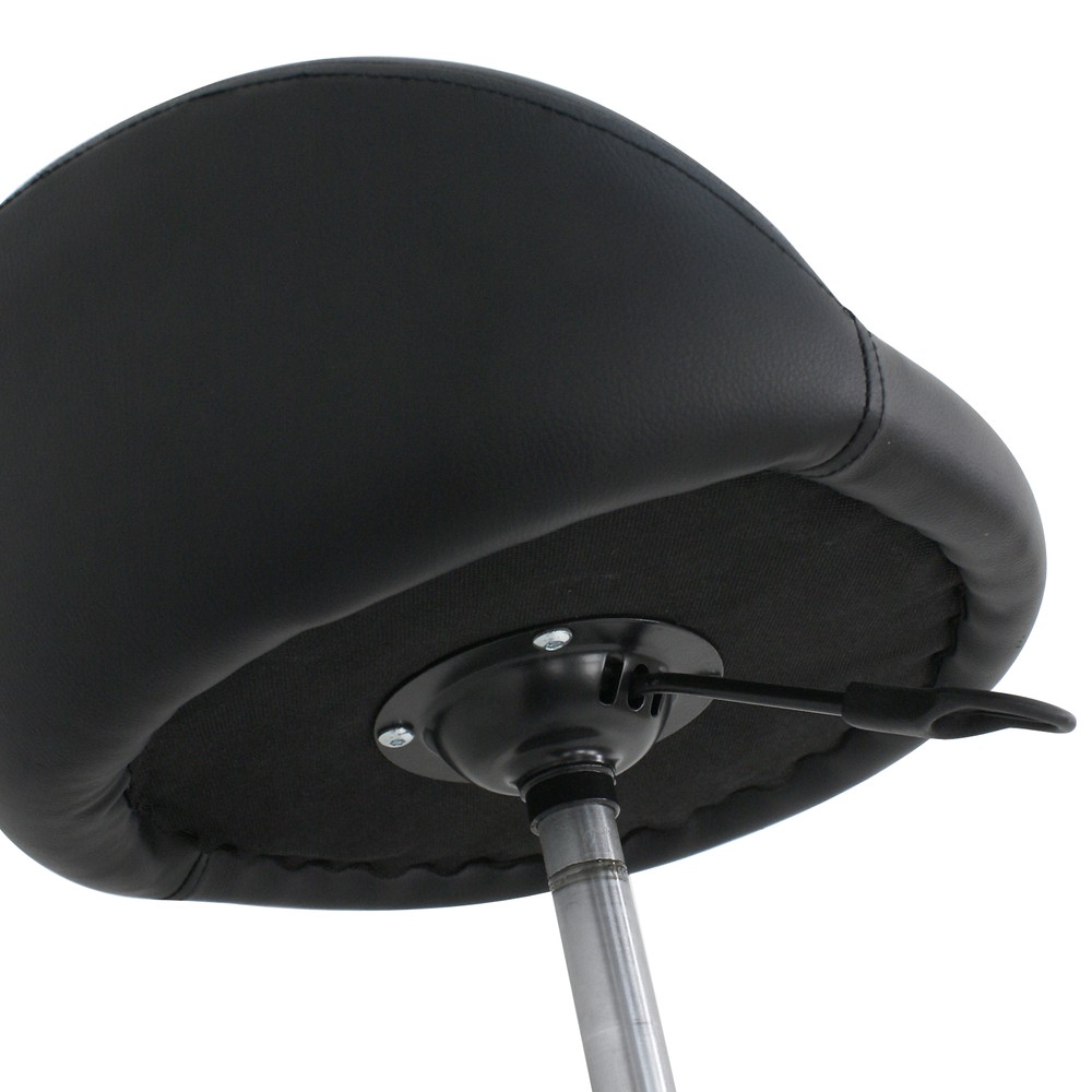 Salon Stools w/Back Rest Saddle Hydraulic Adjustable Spa Rolling Black 3Pack