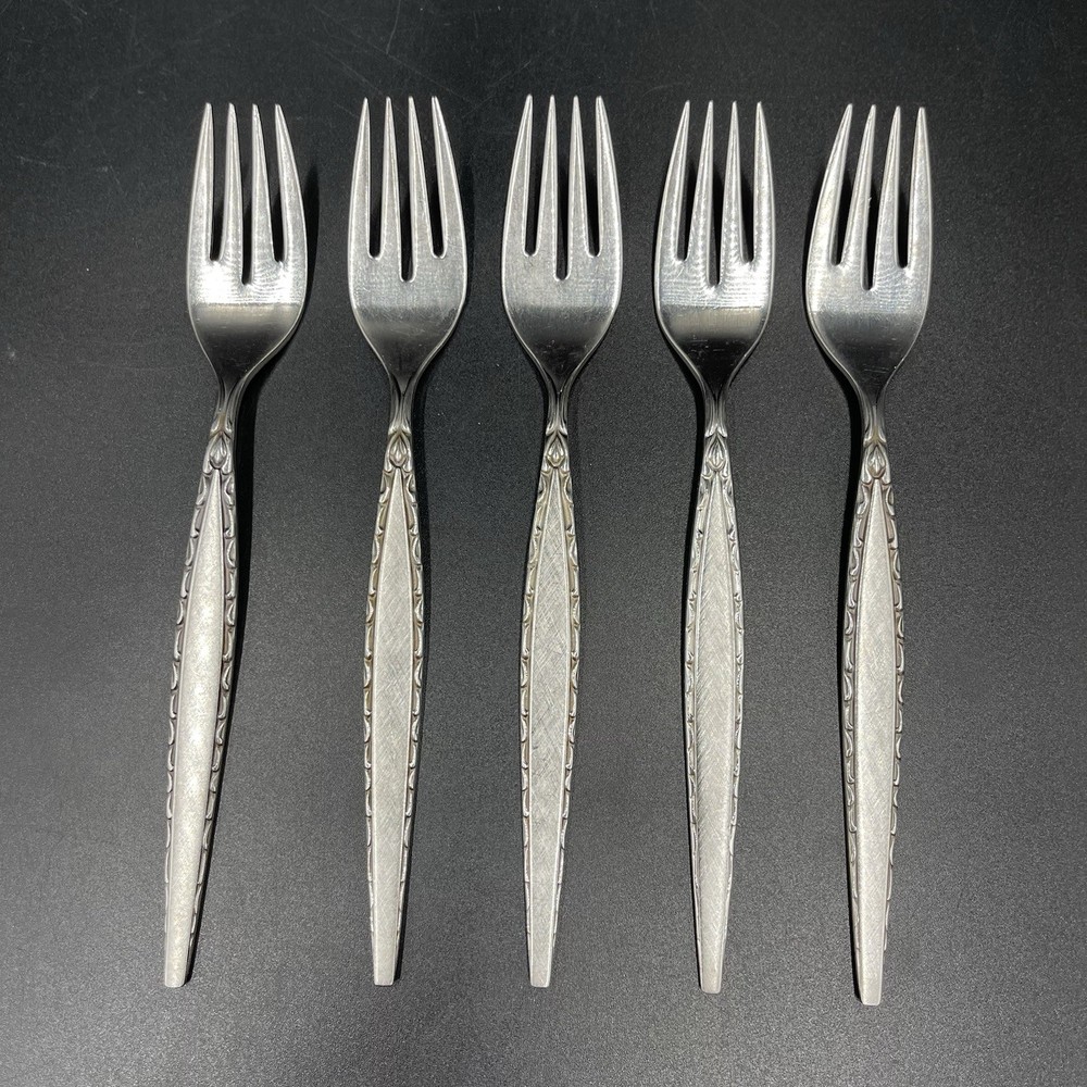5 Oneida Community VENETIA Stainless Flatware Salad Forks