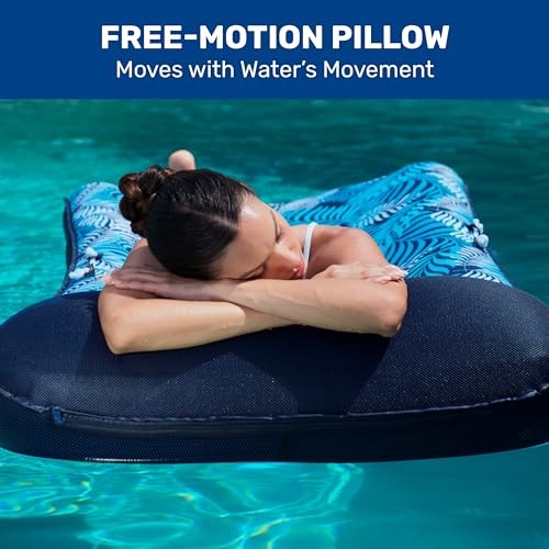 Aqua Oversized Contour Pool Float Lounge – Extra Large – Fabric-Covered