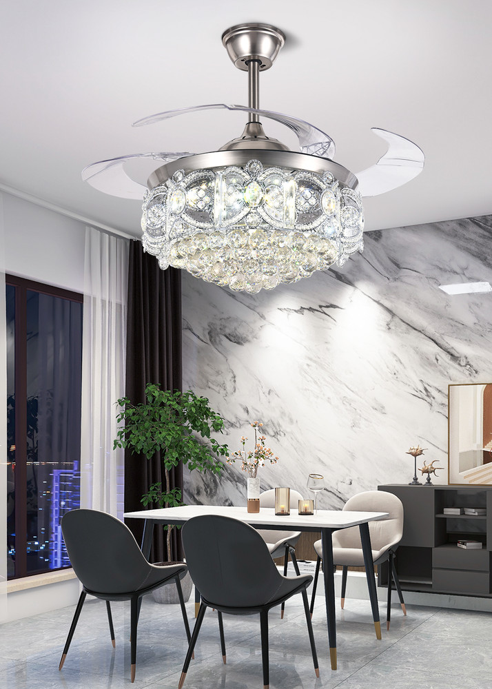 42" Ceiling Fan With Crystal Accents & Remote Control