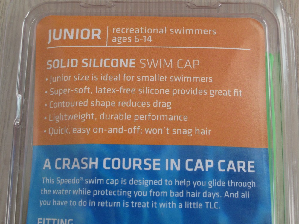 Speedo Junior Solid Silicone Swim Cap - Lime - New