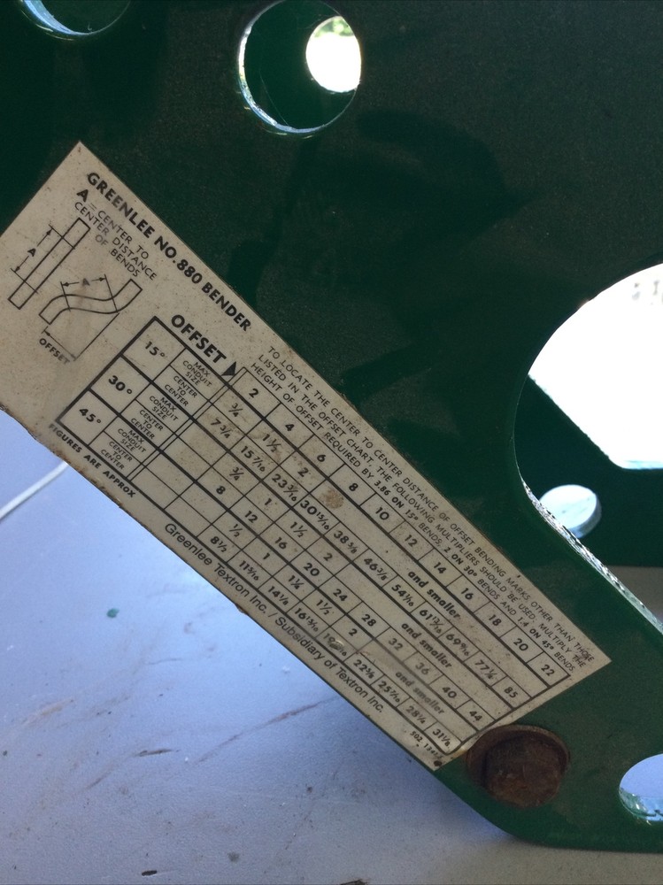 1 greenlee frame unit 2345AA conduit bending frame tool 1/2”-2”