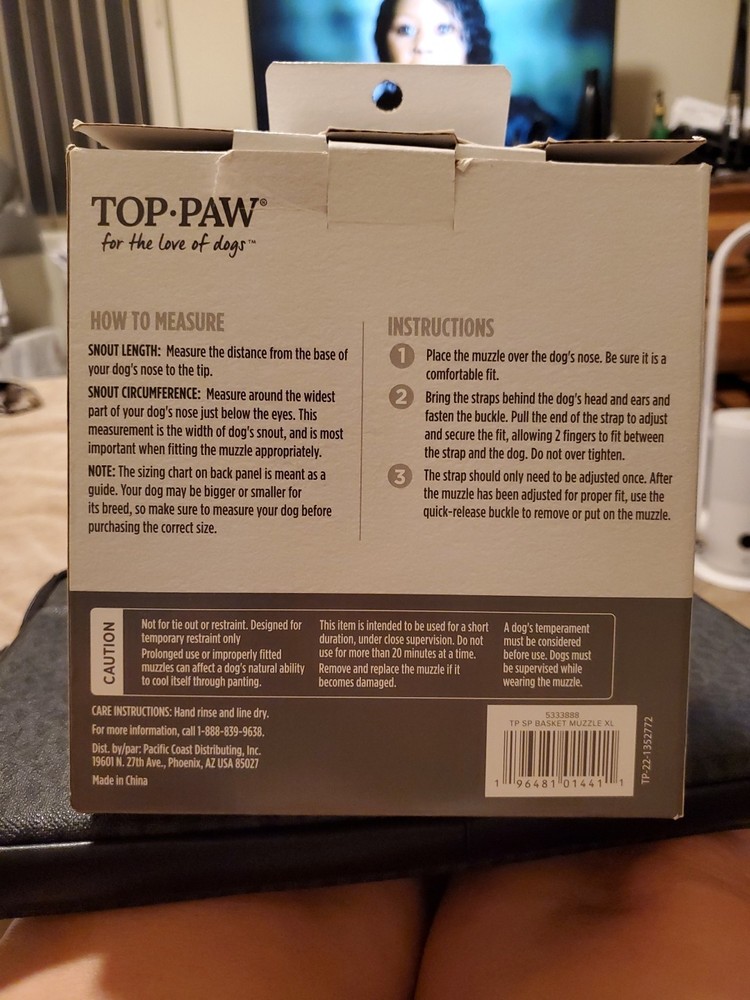 Top Paw TRAINING Adjustable DOG basket Muzzle X-Large